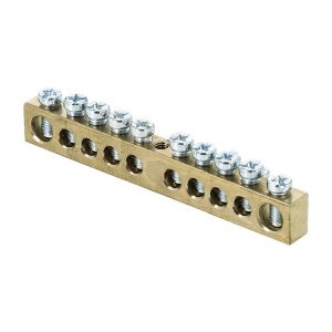 Шина PEN"ноль-земля"(6х9мм) 10 отв.латунь крепеж по центру EKF PROxima sn0