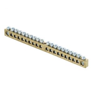 Шина PEN"ноль-земля"(6х9мм) 20 отв.латунь крепеж по центру EKF PROxima sn0