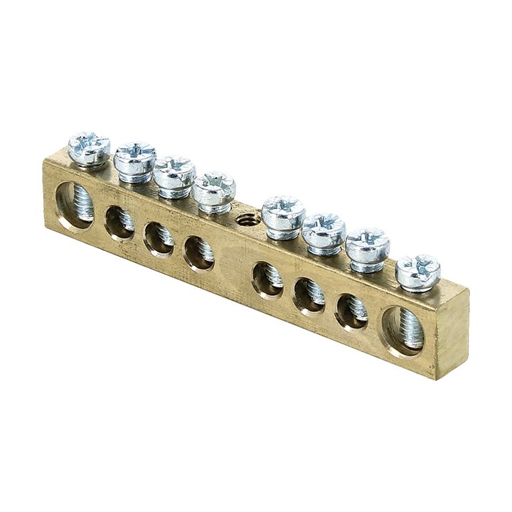 Шина PEN"ноль-земля"(6x9мм) 8 отв.латунь крепеж по центру EKF PROxima sn0 Шина PEN"ноль-земля"(6x9мм) 8 отв.латунь крепеж по центру EKF PROxima sn0