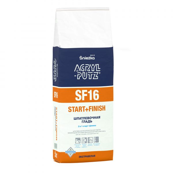 Шпатлевка ACRYL-PUTZ SF16 START+FINISH ШПАТЛЕВОЧНАЯ ГЛАДЬ 5 кг