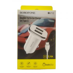 Устройство зарядное автомоб. с кабелем Type-C Borofone BZ12 Белый