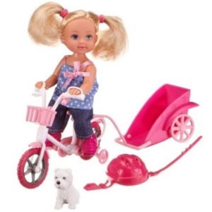 Кукла SIMBA Эви на велосипеде с собачкой (10 5730783)